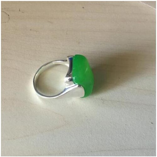 Fashion jewelry 13X16mm Natural Green stone 925 Silver Ring Size 7/8/9/10 valentise gift free shipping
