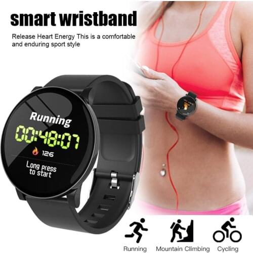Round Smart Bracelet Sport Steps Count Measurement Running Fitness Wrist Watch DJA99