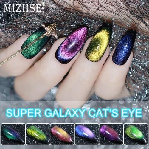 MIZHSE 9D Chameleon Magnetic Gel Nail Polish Long Lasting10ml Cat Eye Nail Art Gel Soak Off UV LED Shining Gel Varnish