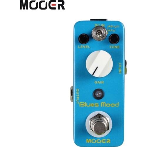 MOOER Blues Mood Overdrive Guitar Effect Pedal Blues Style 2 Working Modes (Bright/Fat) True Bypass Full Metal Shell