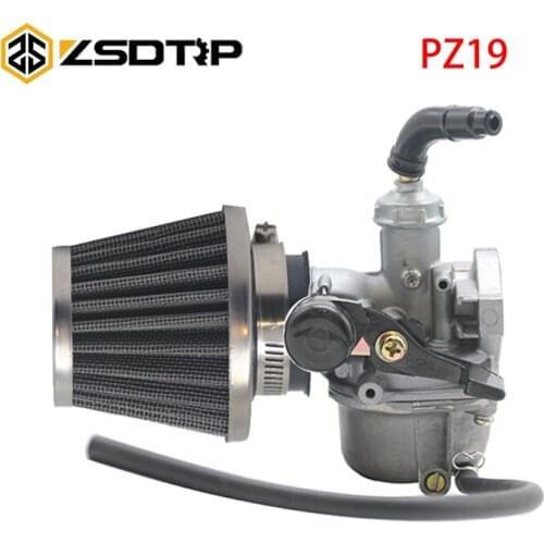 ZSDTRP 19mm PZ19 Hand Choke Motorcycle Carburetor Carb Intake Pipe with Air Filter 50cc 70cc 90cc 110cc 125cc Quad ATV Dit Bike