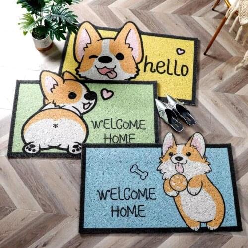 Cartoon Cute Pet Floor Mat PVC Silk Ring Door Mat Non Slip Entry Mat Household Floor Mat Office Carpet Square Carpet