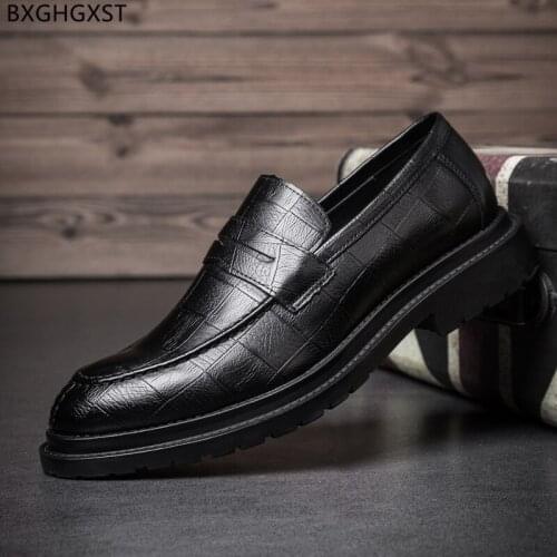 Mens Leather Shoes Italian Loafers Height Increase Shoes Men Black Elegant Shoes for Men Office 2021 Los Zapatos De Los Hombres