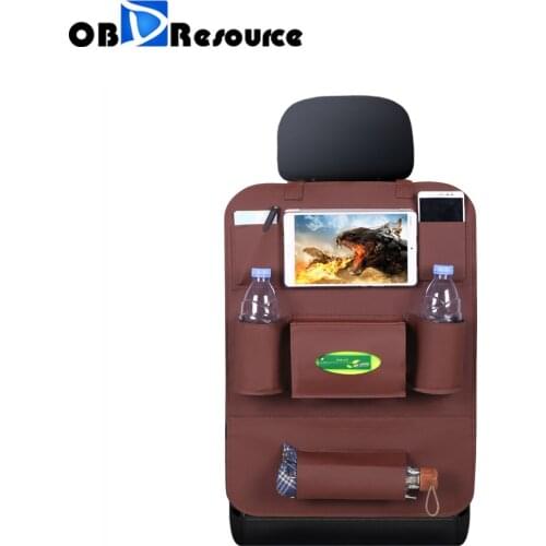 Car Seat Back Organizer Car Storage Bag Travel Box Multi-pocket PU Leather Backseat Hanger Auto Accessories Interior Stowing