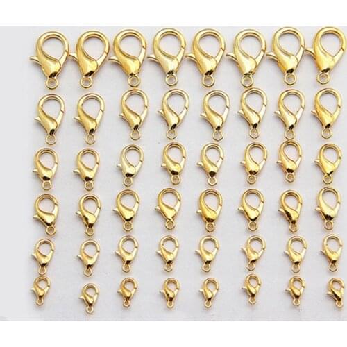 50pcs/lot Gold Color Plated Lobster Clasp Key Chain Buckle DIY Handmade Jewelry Accessories