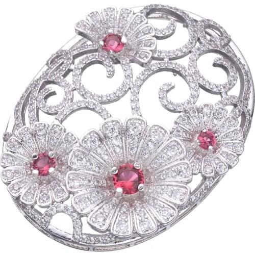 Luxury Jewelry Making Supplies High Quality Copper AAA Cubic Zirconia Stone Big Flower Pendant Connectors For Jewelry Making