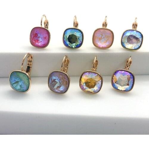 11.11 Square Designer Boucle D'oreille Made with Austrian Crystal for Women Stud Earing Fashion Jewelry Best Girls Bijoux Gift