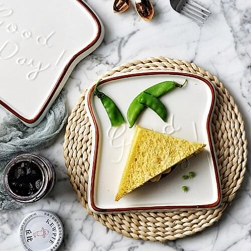 Creative Bread Ceramic Plate Nordic Home Breakfast Plate Snack Snack Plate Creative Display Plate Decorative Plate Tableware