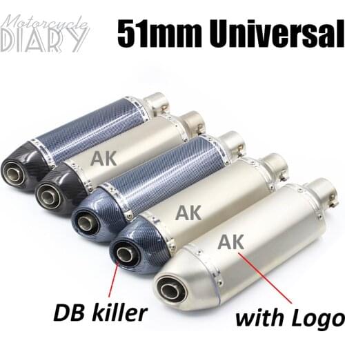 51mm Universel Akrap Escape Moto Motorcycle Exhaust Muffler Silencer DB Killer Modified AK Laser Pipe For XMAX300 RC390 R15 Bike