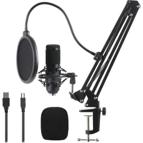 USB Condenser Microphone Kit 192KHZ/24BIT for Studio Recording Live BM800 Upgrade Computer Microphone With Stand