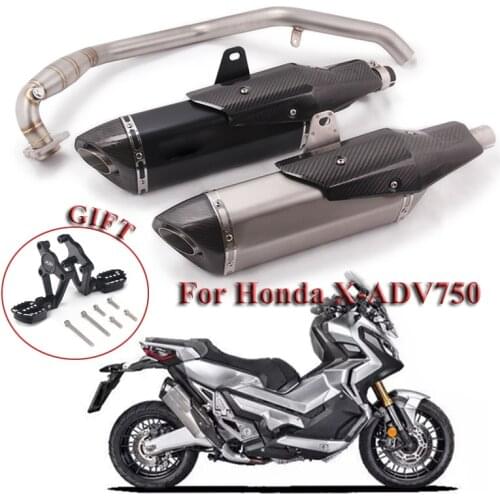 Slip for Honda X-ADV 750 XADV750 Motorcycle Full System Front Link Pipe Exhaust Muffler Tail Pipe with DB Killer Carbon Fiber
