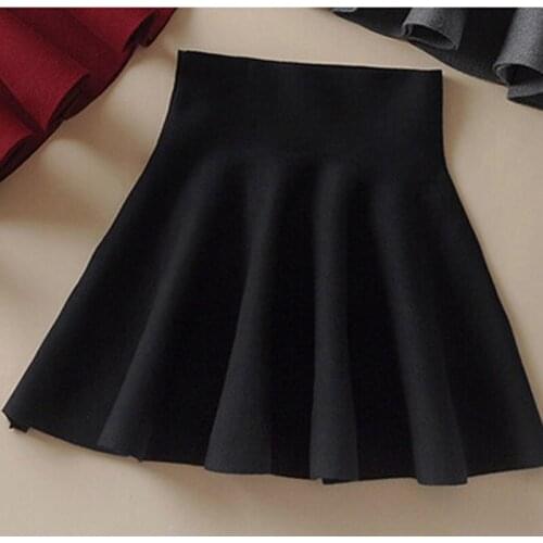 Female Clothing 2020 Fashion Women High Waist Pleated Skirts Korean Ladies Solid Color School Student Skirt