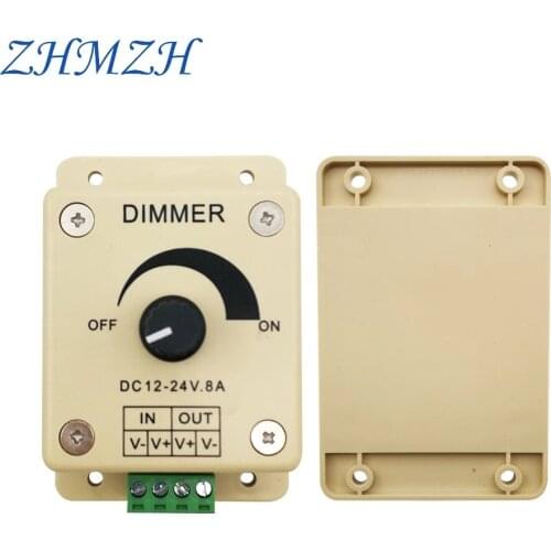 ZHMZH LED Dimmer Dedicated DC 12V 24V 8A Single Color LED Controller 96W Adjustable Brightness Controller For LEDs Lights