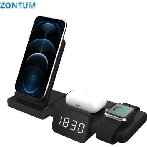 ZONEUM Qi wireless charger for iphone 11 5 in1 Qi for Xiaomi iPhone wireless charger for Samsung Iphone induction charger
