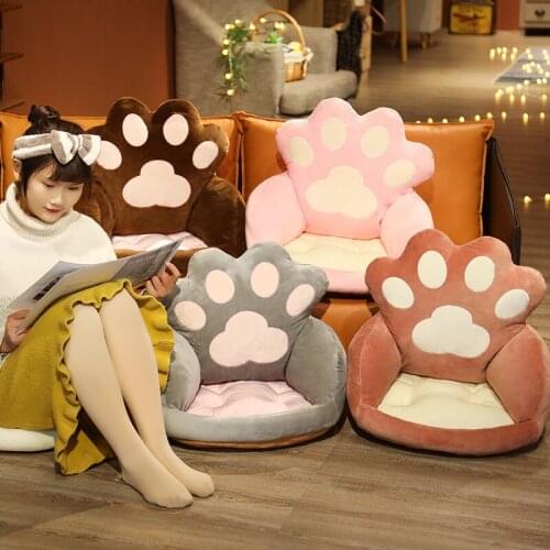 1pc 50*35cm Colorful Paws Crowns Shell Plush Sofa Pillow Surrounded Seat Cushion Stuffed for Indoor Floor Chair Birthday Gift