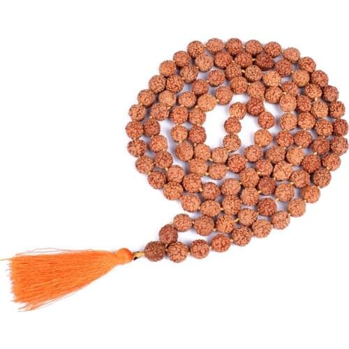 108 Mala Vajra Bodhi Rudraksha Prayer Women Necklaces Fashion Meditation Tassel Yoga Tibetan Buddhism Knotted Necklace Jewelry