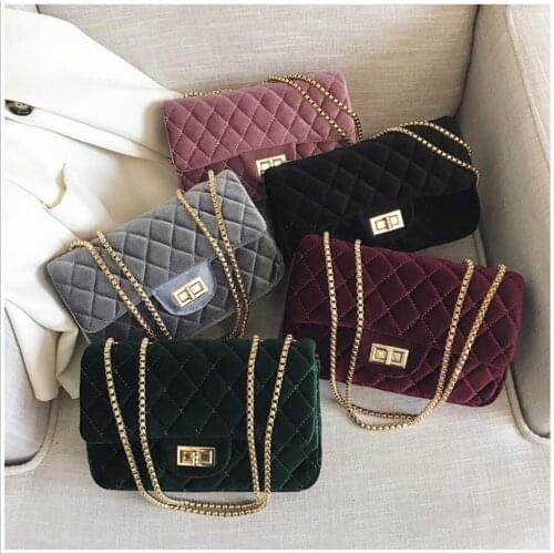 2021 High Quality Brand Bags For Womens Velvet Female Handbag Designer Chain Shoulder Crossbody Bag Fashion Women Messenger Bag