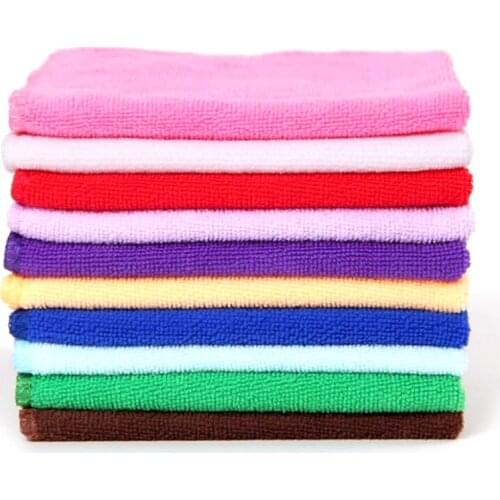 5Pcs/lot Square Auto Care Soft Microfiber Cleaning Towel Absorbent Car Washing Cloth Home Bathroom Kitchen Towels