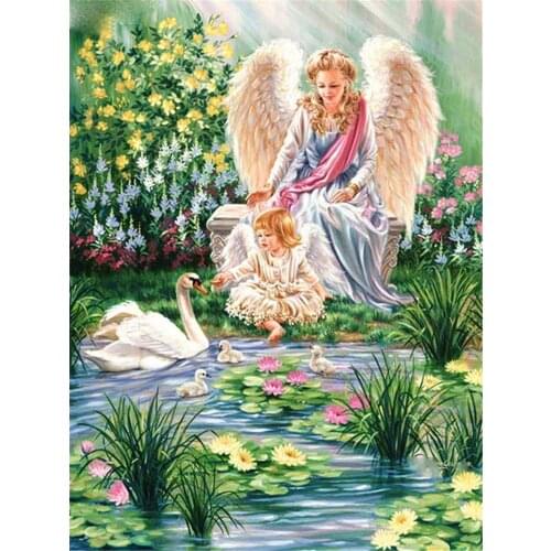 Angel Religion DIY Cross Stitch Embroidery 11CT Kits Craft Needlework Set Cotton Thread Printed Canvas Home Decoration Sell