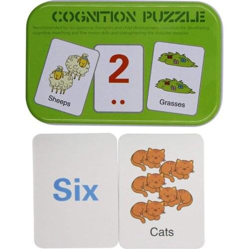 Anti-Tear Flash Cards Learning Alphabet Puzzle Cards, Matching Puzzle Cognitive Early Educational Learning Toys Mental Storage
