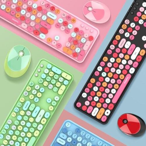 Silent Wireless Keyboard and Mouse Combo Sweet Fashion 104 Keys Ergonomic Gaming Keyboard And Mouse Set For Laptop PC