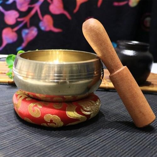 Buddhist Sound Bowl Nepal Handmade Tibet Yoga Meditation Chanting Bowl Brass Chime Handicraft Music Therapy Singing Decor Bowl