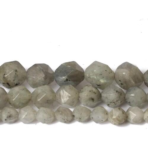 6-10mm Natural Faceted Faceted Grey Labradorite Stone Beads Round Spacer Loose Beads For Jewellery Making Diy Bracelet 15