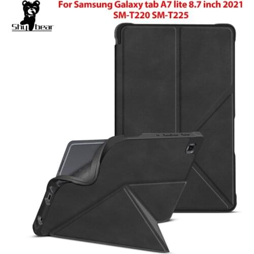Case for 2021 Samsung Galaxy Tab A7 LITE SM-T220 SM-T225 Origami Stand Cover Case + Protective Film + Stylus Pen