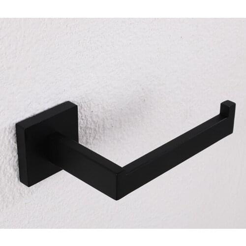 Matte Black Toilet Paper Holder Wall Mount Tissue Roll Hanger 304 Stainless Steel Bathroom Accessories