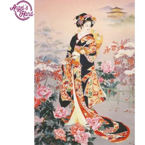 DIY 5D Diamond Mosaic Diamond Painting Cross Stitch Japanese Beauty Kit Diamonds Embroidery Square Drill Home Decoration