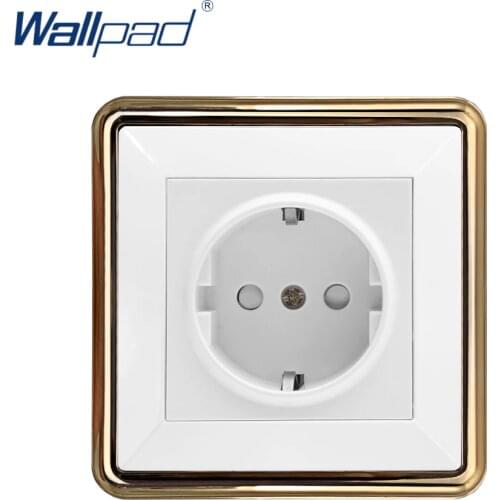 2019 Wallpad EU German Socket Wall Electrical Power Socket Outlet Gold Panel 110-250V 16A