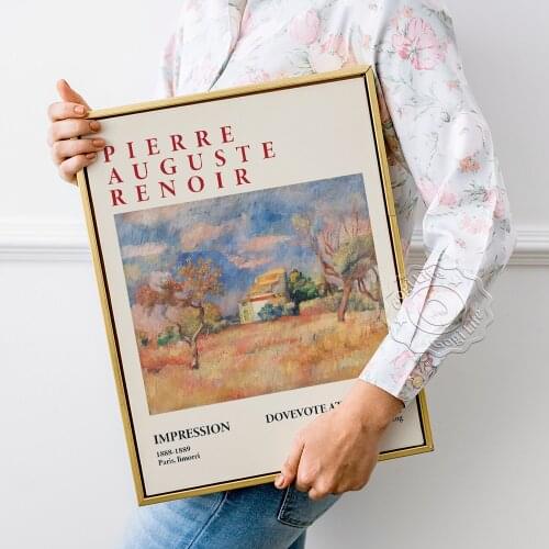 Pierre Auguste Renoir Exhibition Museum Poster, Dovecote At Bellevue Canvas Painting, Barnes Foundation Exhibition Art Prints