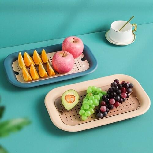 #### Fruit plate creative personality modern double deck drain tray Nordic style living room tea table candy basket snack plate