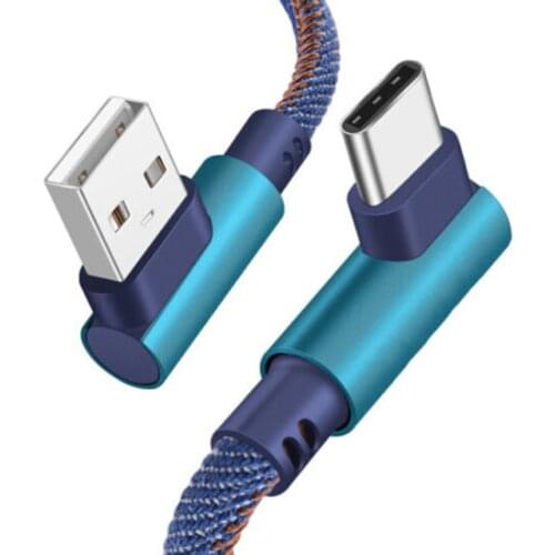 Type-C 90 Degree Right Angle USB C 3.1 Fast Charging Cable Type c Data Sync Cord Quick Charger Line For Samsung S8 Huawei XIAOMI