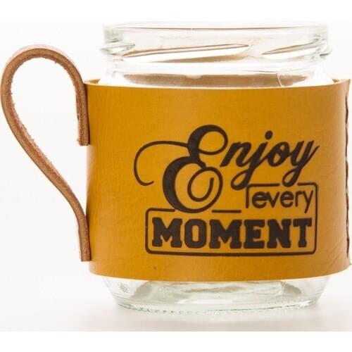 Love Will Find Canberra Enjoy Leather Mug Yellow
