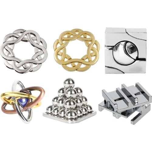 Brain Teasers Metal Puzzle Toys - Metal Puzzle Toys for Gifts, Party Favors, Prizes, Puzzle Lock Toys - IQ Puzzle Brain Teaser