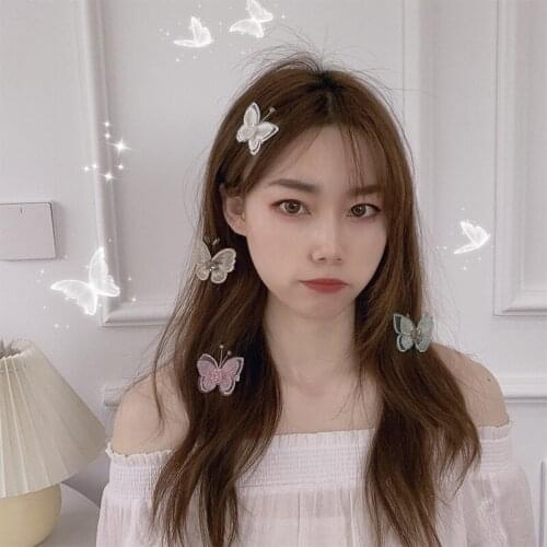 H:HYDE Cute Colorful Lace Crystal Butterfly Hairpins Women Girls Beautiful Hair Ornament Clip Headband Fashion Hair Accessories