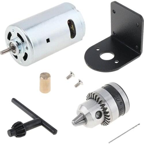 Mini Hand Drill Lathe Press 555 DC Motor Ball Bearing 0.6-6mm + B10 Chuck Kits