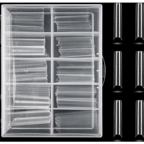 100pcs Fake Nails Half Cover Extra Long Straight False Fingernail Salon Art Extension Tips NNL1067