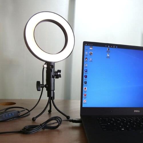 6.3 Inch Desktop LED Ring Light Phone Camera Led Ring Lamp With Mini Tripod For Makeup Video Live Studio
