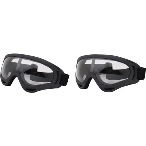 2x Outdoor Riding Glasses Motorbike Impact Goggles Ski Goggles Transparent