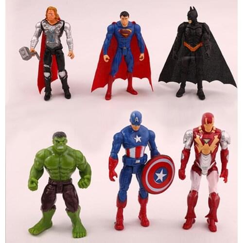 Disney Superhero Alliance Character Superman American Captain Raytheon Hulk Movable Cake Topper Creative Childrens Dolls