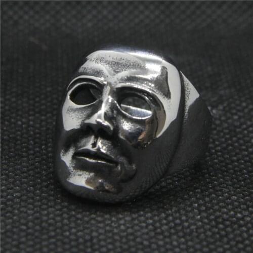 Drop Ship 7-13 Polishing Mask Ring 316L Stainless Steel Party Mens Ring