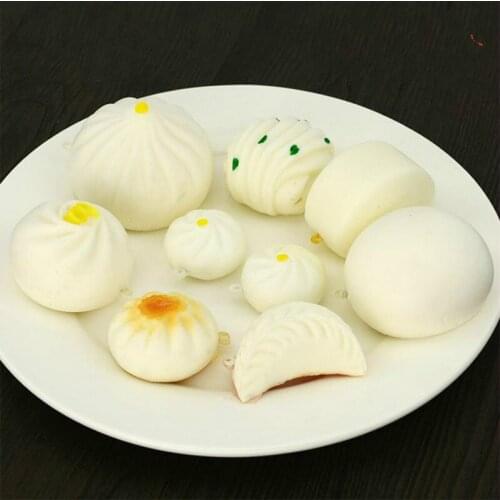 PU Simulation Chinese Breakfast Dumplings Steamed Bread Model Food Toys Table Display Plastic Crafts 12pcs/set