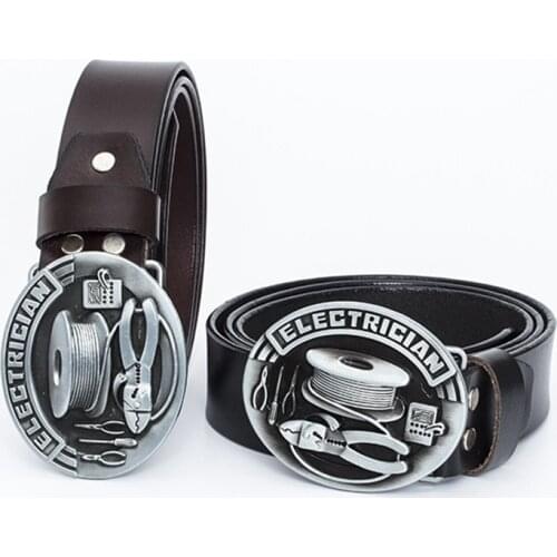 High-end retro smooth buckle belt mens casual fashion all-match leather belt mens European and American personality denim belt