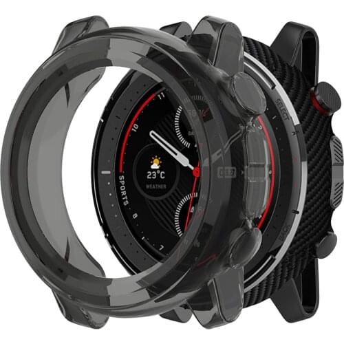 Moving Health Shatter-Resistant Case for Amazfit Stratos 3 A1928 Smartwatch Accessories Soft TPU Case Cover Protector