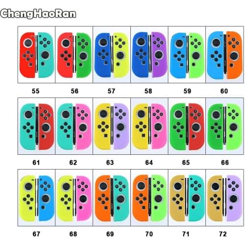 ChengHaoRan Silicone Rubber Skin Case Cover For Nintendo Switch Joy Con Controller For NX NS Joycon Anti-slip Soft Case