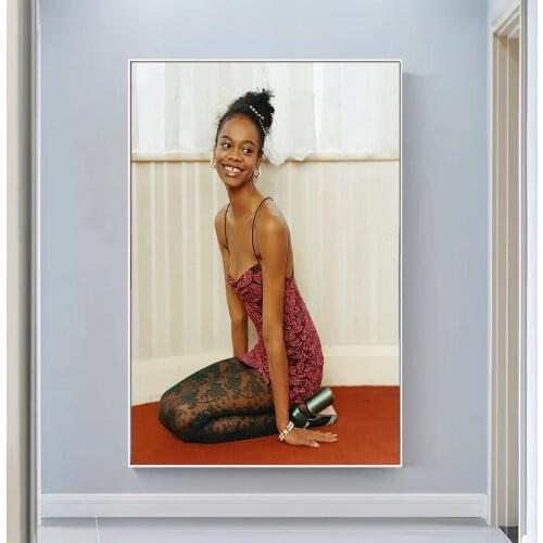 Aaliyah-Hydes Sexy Model Pretty Girl Swimsuit Pose Wall Silk Cloth HD Poster Art Home Decoration Gift