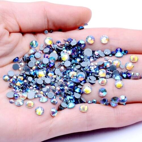 Hotfix Rhinestones Crystal Rhinestone Black Diamond AB Color With Glue Backing Iron On Perfect For Clothes Shoes Dresses DIY