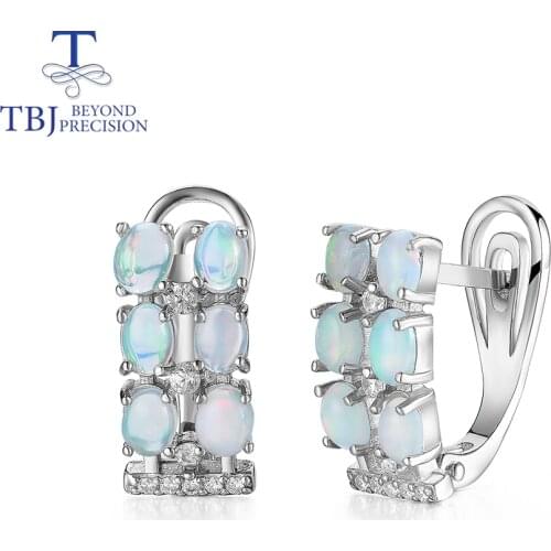 Natural Ethiopia Opal earring oval cut 3*4mm 12 pieces colorful opal fine jewelry 925 sterling silver for women daily wear gift